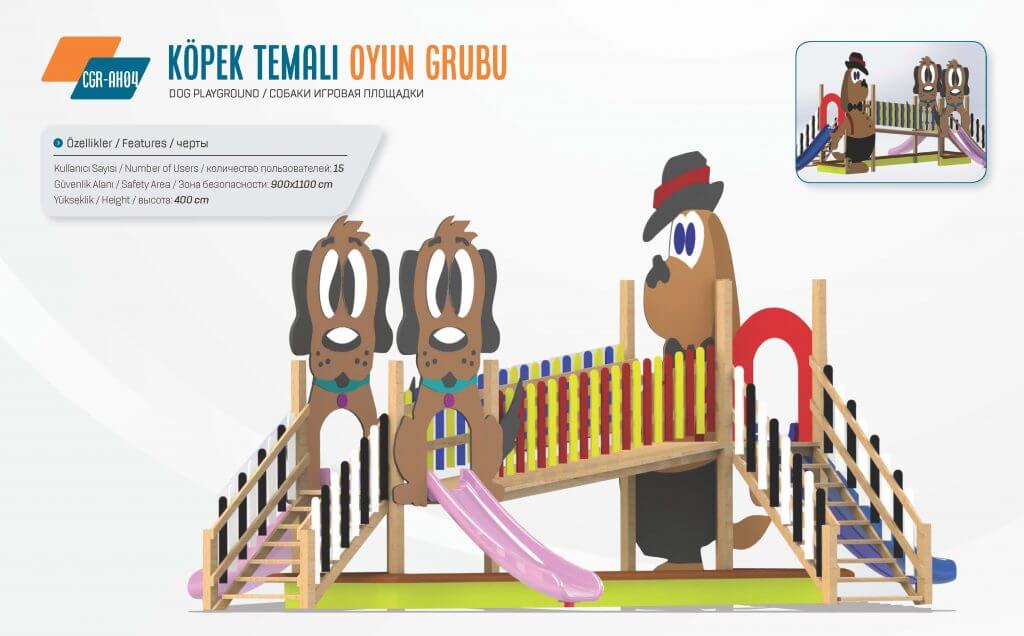 Köpek Temalı Ahşap Çocuk Parkı – CGR AH04